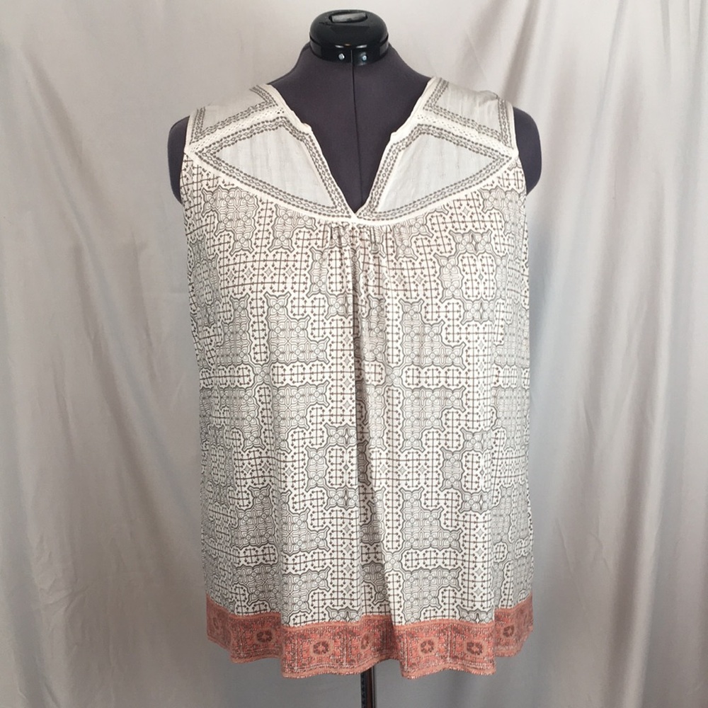 Elaine Rose Sleeveless Embroidered Boho Top Size 3X